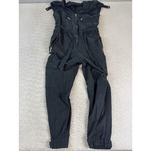 Anthropologie Jumpsuit Womens Small Utility Zip Belted Cargo Pockets Stretch‎
